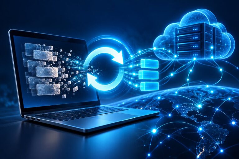 DNS önbelleğini temizleyen bilgisayar ve DNS sunucusu bağlantısı